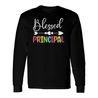 Blessed Principal Back To School Principal Appreciation V-Neck Long Sleeve T-Shirt | Mazezy
