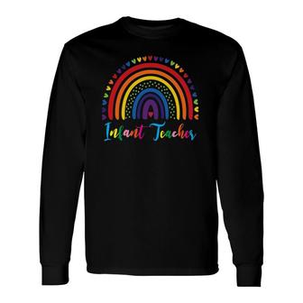 Boho Rainbow Infant Teacher Squad Appreciation Long Sleeve T-Shirt T-Shirt | Mazezy