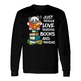 Book Lover Panda Lover Book Reading Long Sleeve T-Shirt - Seseable