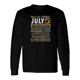 Born In July Long Sleeve T-Shirt | Mazezy