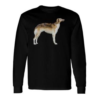 Borzoi Dog Tee Tees Long Sleeve T-Shirt | Mazezy