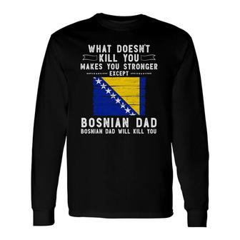 Bosnia & Herzegovina Dad For Father's Day Long Sleeve T-Shirt T-Shirt | Mazezy