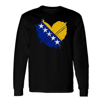 Bosnia And Herzegovina Flag I Love Bosnian Dna Bosnians Long Sleeve T-Shirt | Mazezy