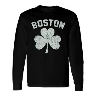Boston Shamrock Irish Pride Long Sleeve T-Shirt T-Shirt | Mazezy