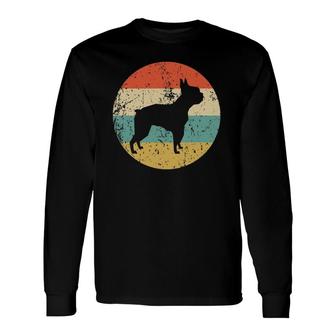 Boston Terrier Retro Boston Terrier Dog Long Sleeve T-Shirt T-Shirt | Mazezy