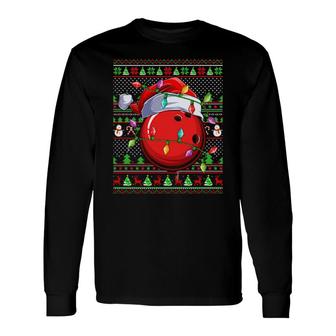 Bowling Ball Matching Santa Ugly Bowling Christmas Long Sleeve T-Shirt T-Shirt | Mazezy