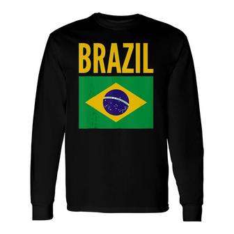 Brazil Country Flag Brazilian Long Sleeve T-Shirt | Mazezy