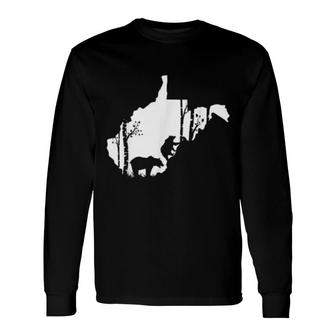Brown Grizzly Bear Hunting West Map Virginia Hunter Long Sleeve T-Shirt T-Shirt | Mazezy