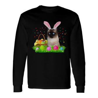 Bunny Siamese Cat Easter Siamese Cat Lover Long Sleeve T-Shirt - Thegiftio