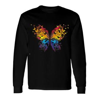 Butterfly Skull Long Sleeve T-Shirt T-Shirt | Mazezy
