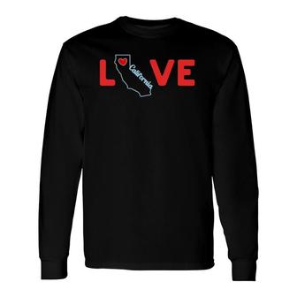 California Love State Outline Of California In The Word Love Long Sleeve T-Shirt T-Shirt | Mazezy