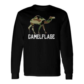 Camelflage Camouflaged Camel Pun Outfit Long Sleeve T-Shirt T-Shirt | Mazezy