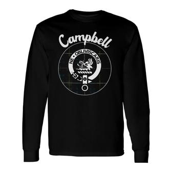 Campbell Clan Scottish Name Coat Of Arms Tartan Long Sleeve T-Shirt T-Shirt | Mazezy