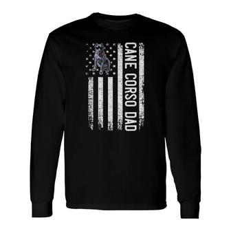 Cane Corso Dad American Flag Mastiff Long Sleeve T-Shirt T-Shirt | Mazezy