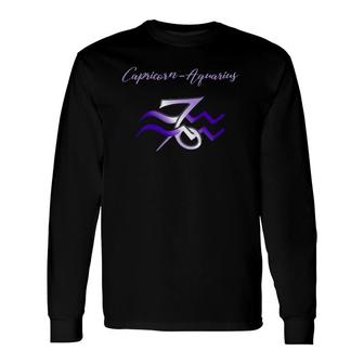 Capricorn Aquarius Cusp Zodiac Horoscope Long Sleeve T-Shirt T-Shirt | Mazezy