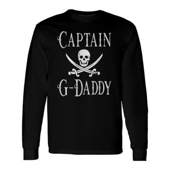 Captain G-Daddy Vintage Personalized Pirate Boating Grandpa Long Sleeve T-Shirt T-Shirt | Mazezy