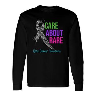 Care About Rare Zebra Ribbon Rare Disease Awareness Day Long Sleeve T-Shirt T-Shirt | Mazezy