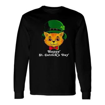Cat Leprechaun Happy St Catricks Day Patricks Pun Long Sleeve T-Shirt T-Shirt | Mazezy