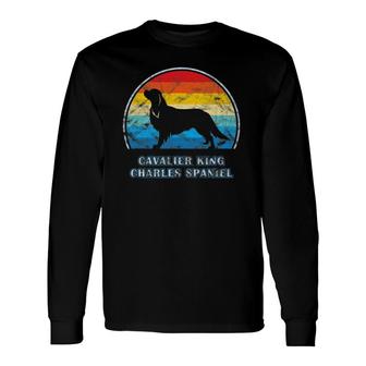 Cavalier King Charles Spaniel Vintage Dog Long Sleeve T-Shirt T-Shirt | Mazezy
