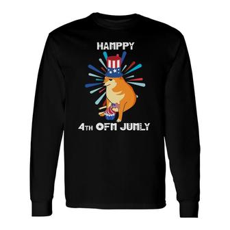 Cheems 4Th Of July Meme Cupcake Flag Independence Day Long Sleeve T-Shirt T-Shirt | Mazezy UK