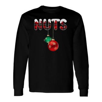 Chest Nuts Buffalo Plaid Red Chestnuts Christmas Couples Long Sleeve T-Shirt T-Shirt | Mazezy