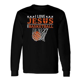 Christian Basketball Tee I Love Jesus And Basketball Long Sleeve T-Shirt T-Shirt | Mazezy