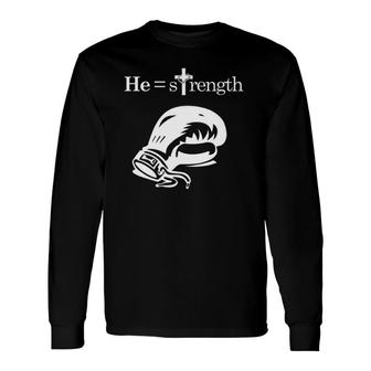 Christian Sports Inspirational Quote Jesus Boxing Long Sleeve T-Shirt T-Shirt | Mazezy