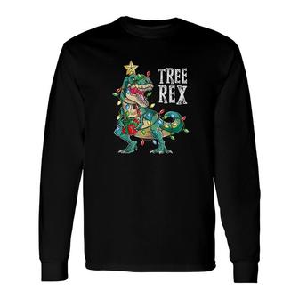 Christmas Dinosaur Tree Rex Long Sleeve T-Shirt T-Shirt | Mazezy