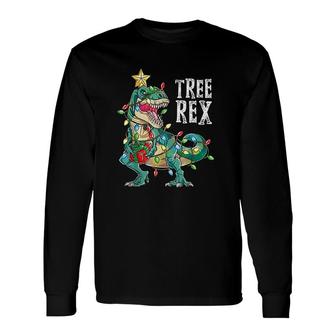Christmas Dinosaur Tree Rex Long Sleeve T-Shirt T-Shirt | Mazezy