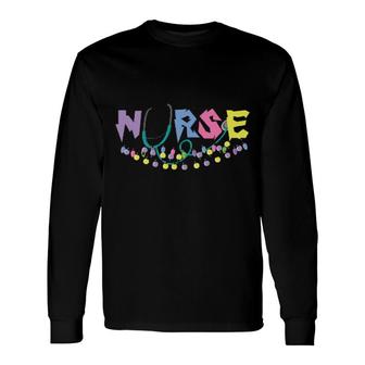 Christmas Nurse Nursing Cute Health Worker Christmas Pattern Long Sleeve T-Shirt | Mazezy