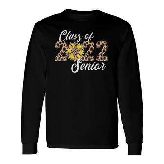 Class Of 2022 Senior Graduation Leopard Sunflower Vintage Pullover Long Sleeve T-Shirt T-Shirt | Mazezy