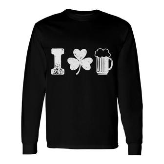 I Clover Beer Love St Patrick's Day Irish Drinking Long Sleeve T-Shirt T-Shirt | Mazezy