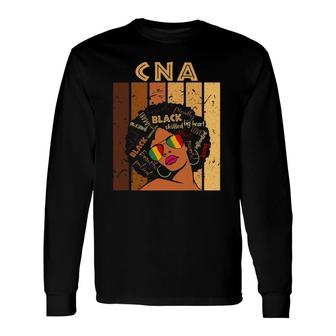 Cna Certified Nursing Assistant Afro Black History Month Long Sleeve T-Shirt T-Shirt | Mazezy