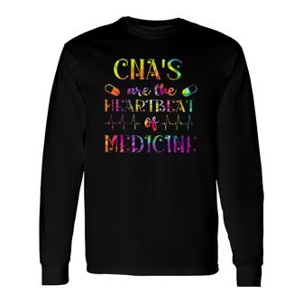 Cna's Are The Heartbeat Of Medicine Nurse Life Colorful Long Sleeve T-Shirt | Mazezy