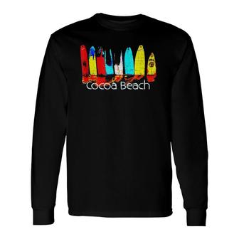 Cocoa Beach Florida Surfing Long Sleeve T-Shirt T-Shirt | Mazezy