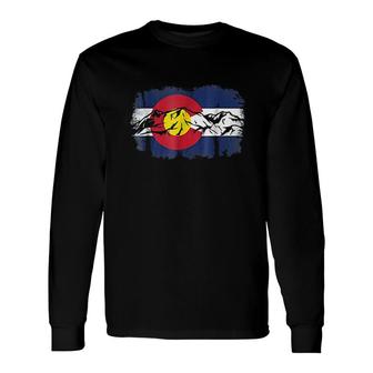 Colorado Mountain Love Colorado Flag Long Sleeve T-Shirt | Mazezy