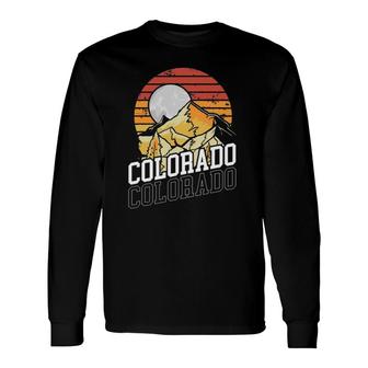 Colorado Vintage State Rocky Mountain Retro Hiking Long Sleeve T-Shirt | Mazezy