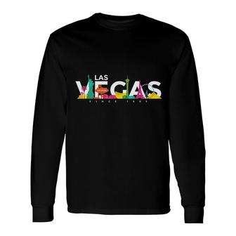 Colorful Las Vegas Nevada Tee Las Vegas Trip Long Sleeve T-Shirt - Thegiftio UK