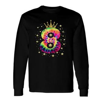 Colorful Tie Dye 8 Year Old Girls Boys 8th Birthday Long Sleeve T-Shirt - Seseable