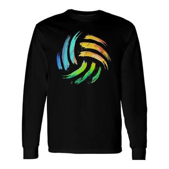 Colorsplash Painted Beach Volleyball Long Sleeve T-Shirt T-Shirt | Mazezy
