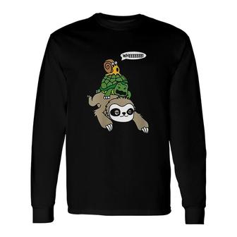 Cool Sloth Turtle And Snail Running Team Long Sleeve T-Shirt | Mazezy