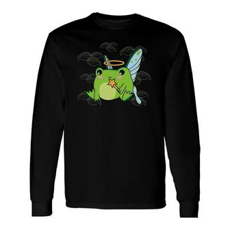 Cottagecore Aesthetic Cute Frog Fairycore Goblincore Long Sleeve T-Shirt T-Shirt | Mazezy