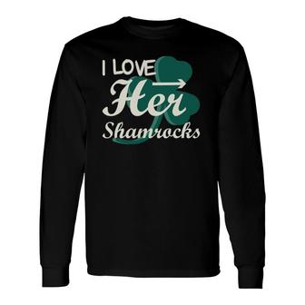 Couples St Patty's Day I Love His Leprechaun Long Sleeve T-Shirt T-Shirt | Mazezy
