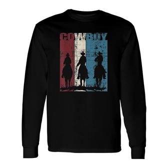 Cowboys Vintage Western Cowboy Distressed Long Sleeve T-Shirt - Thegiftio