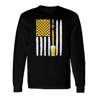 Craft Beer American Flag Usa Flag 4th July Long Sleeve T-Shirt T-Shirt | Mazezy