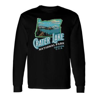 Crater Lake National Park Vintage Oregon Retro Long Sleeve T-Shirt T-Shirt | Mazezy