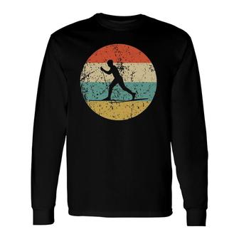 Cross Country Skiing Vintage Retro Skier Long Sleeve T-Shirt T-Shirt | Mazezy