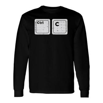 Ctrl C Copy Matching Dad And Kid Son Daughter Long Sleeve T-Shirt T-Shirt | Mazezy