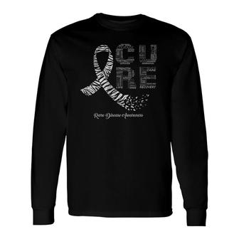 Cure Zebra Ribbon Rare Disease Awareness Long Sleeve T-Shirt T-Shirt | Mazezy