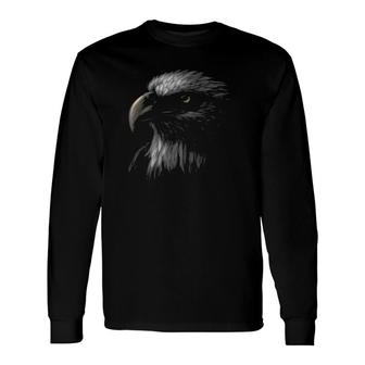 Cute Bald Eagle Head Black Art For Lovers Eagles Birds Long Sleeve T-Shirt T-Shirt | Mazezy